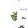 Flower Pot Net Bag Beige Cotton Rope Indoor Plant Hanger Hanging Basket