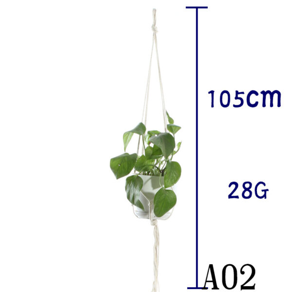 Flower Pot Net Bag Beige Cotton Rope Indoor Plant Hanger Hanging Basket