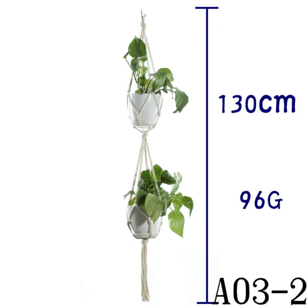 Flower Pot Net Bag Beige Cotton Rope Indoor Plant Hanger Hanging Basket