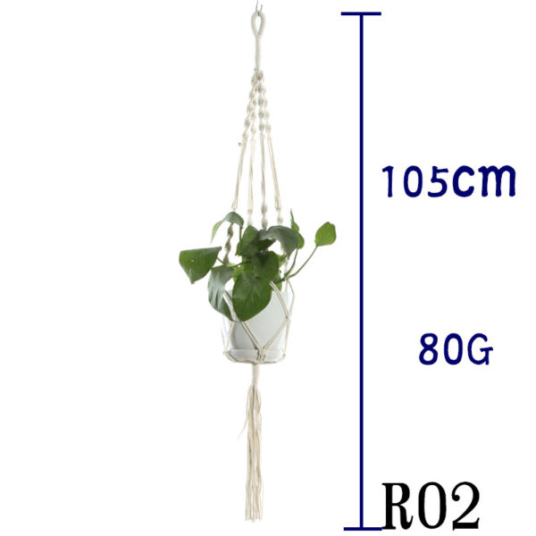 Flower Pot Net Bag Beige Cotton Rope Indoor Plant Hanger Hanging Basket