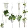 Flower Pot Net Bag Beige Cotton Rope Indoor Plant Hanger Hanging Basket