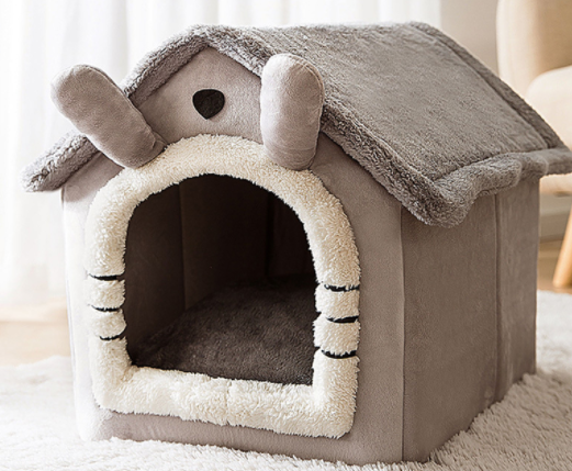 Foldable Dog House Pet Cat Bed Winter Villa Sleep Kennel Removable Nest