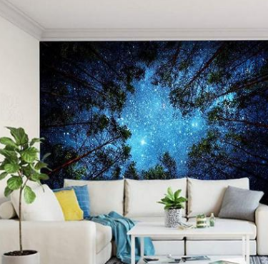 For Home Decoration Wall Hanging Forest Starry Tapestry Net Red Anchor