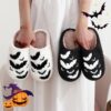 Funny Bat Slipper Halloween Pumpkin Flat Indoor House Shoes for Women Funny Bat Slipper Halloween Pumpkin Flat Indoor House Shoes for Women