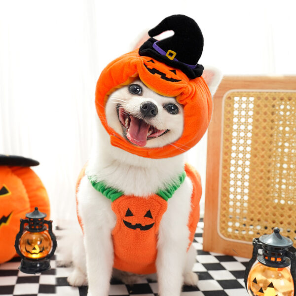 Funny Pumpkin Dog Halloween Costume Pet Cat Thick Plush Decoration Funny Pumpkin Dog Halloween Costume Pet Cat Thick Plush Decoration