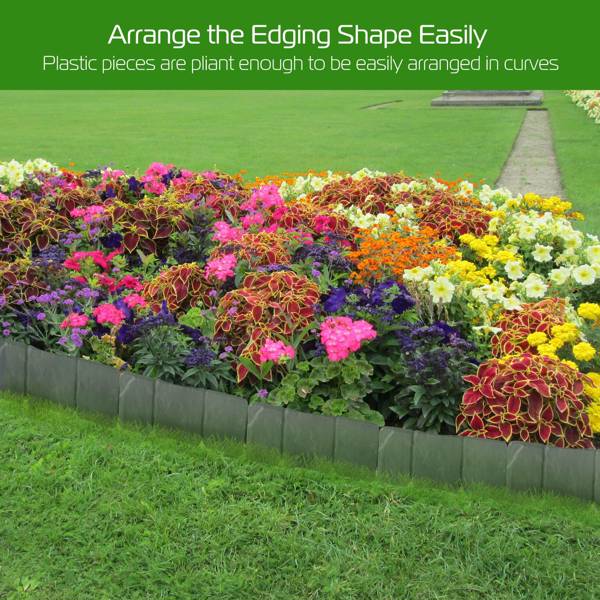 Garden Edge Imitation Stone Effect Lawn Non Digging Flexible and Flower Garden Edge Imitation Stone Effect Lawn Non Digging Flexible and Flower