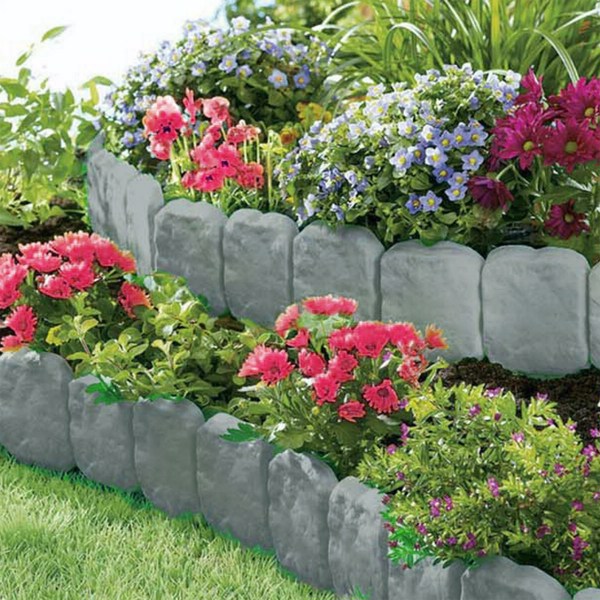 Garden Edge Imitation Stone Effect Lawn Non Digging Flexible and Flower