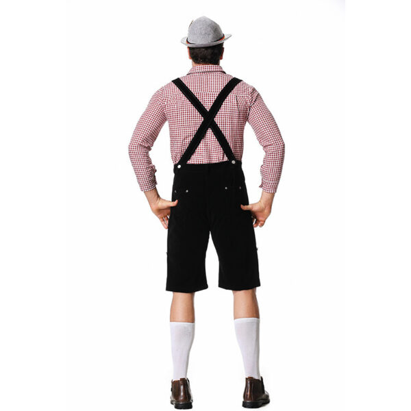 German Traditional Beer Festival Costume Halloween Plaid Shirt Men's
