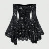Gothic Style Vintage Mystery Star Moon Long Sleeve A-line Dress Gothic Style Vintage Mystery Star Moon Long Sleeve A-line Dress