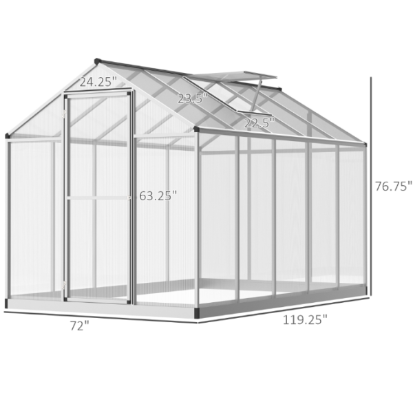 Greenhouse for Winter 10' L X 6' W Walk-in Polycarbonate