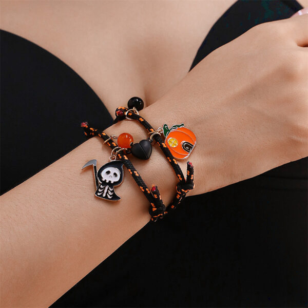 Halloween Bracelet Pumpkin Ghost Love Magnetic Couple Rope