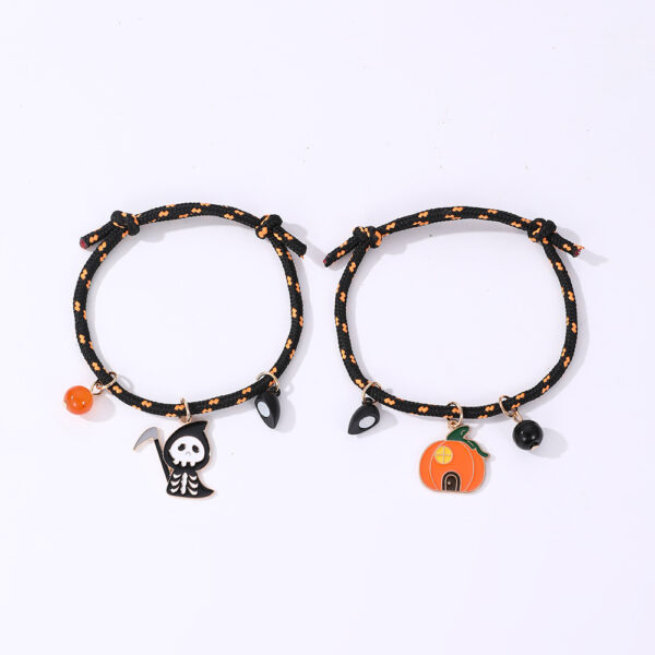 Halloween Bracelet Pumpkin Ghost Love Magnetic Couple Rope