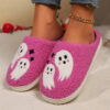 Halloween Cartoon Ghost Cotton Slippers for Women Indoor Non-slip