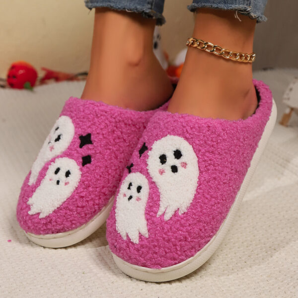 Halloween Cartoon Ghost Cotton Slippers for Women Indoor Non-slip
