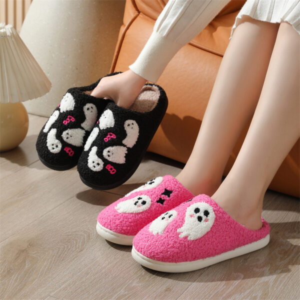 Halloween Cartoon Ghost Cotton Slippers for Women Indoor Non-slip