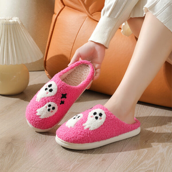 Halloween Cartoon Ghost Cotton Slippers for Women Indoor Non-slip