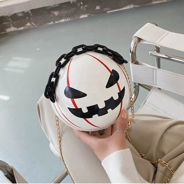 Halloween Cartoon Pumpkin Ball Handbags with Chain Personality Creative Halloween Cartoon Pumpkin Ball Handbags with Chain Personality Creative