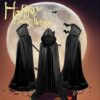 Halloween Cloak Costumes Wizard for Children Hooded Capes Mantle Black Halloween Cloak Costumes Wizard for Children Hooded Capes Mantle Black