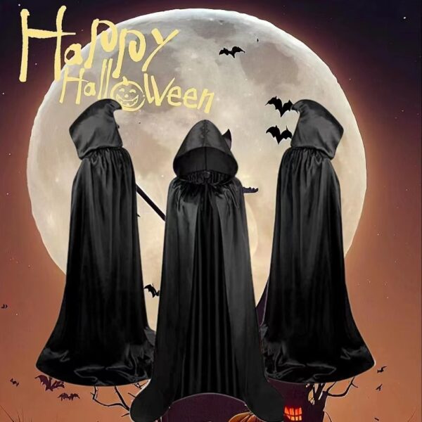 Halloween Cloak Costumes Wizard for Children Hooded Capes Mantle Black Halloween Cloak Costumes Wizard for Children Hooded Capes Mantle Black