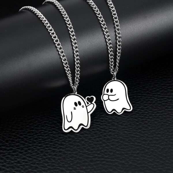 Halloween Cute Love Ghost Necklace Couple Pendant Men Women Accessories