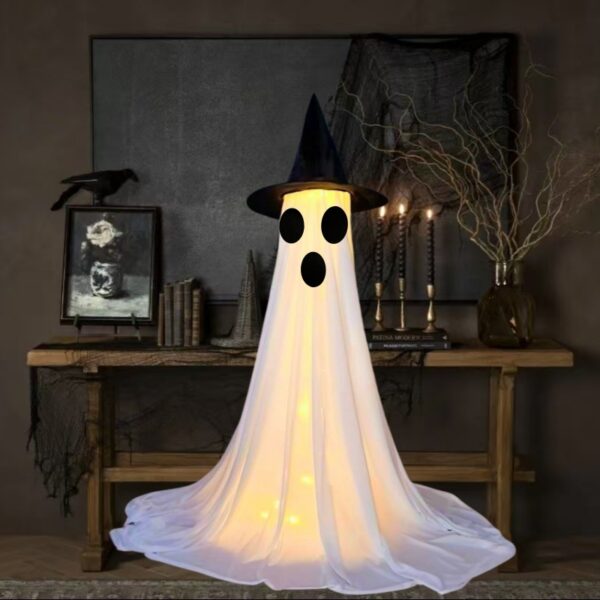 Halloween Decor Spooky Ghost Yard Stake with Weatherproof Porch Garden