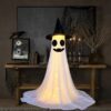 Halloween Decor Spooky Ghost Yard Stake with Weatherproof Porch Garden