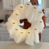 Halloween Decorations Ghost Wreath Cute Door Sign for Porch Wall