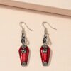 Halloween Earrings Red Bat Spider Retro Earrings Jewelry