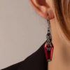 Halloween Earrings Red Bat Spider Retro Earrings Jewelry