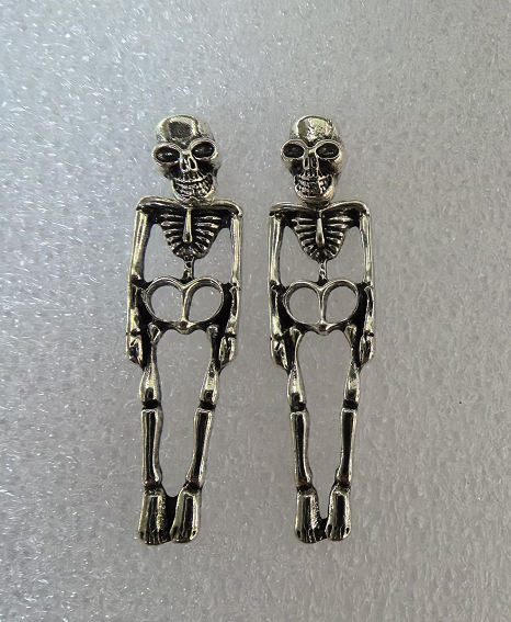 Halloween Earrings Skull Simulation Human Skeleton Detachable Stud