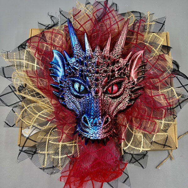 Halloween Full Face Dragon Mask Garland Ball Party Decoration Wreath Halloween Full Face Dragon Mask Garland Ball Party Decoration Wreath