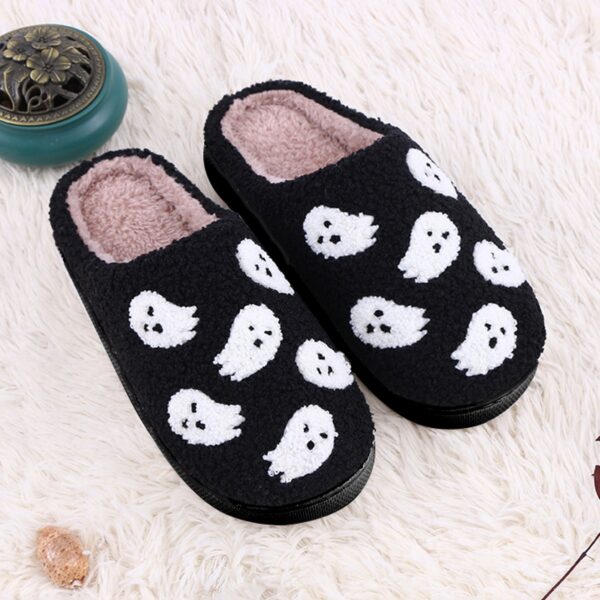 Halloween Funny Spider Ghost Scary Flat Indoor House Shoes for Women Halloween Funny Spider Ghost Scary Flat Indoor House Shoes for Women