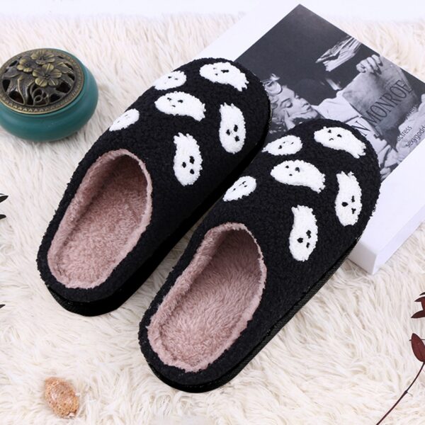 Halloween Funny Spider Ghost Scary Flat Indoor House Shoes for Women Halloween Funny Spider Ghost Scary Flat Indoor House Shoes for Women