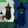 Halloween Ghost Festival Party Luminous Wizard Hat Pendant Outdoor Yard Halloween Ghost Festival Party Luminous Wizard Hat Pendant Outdoor Yard