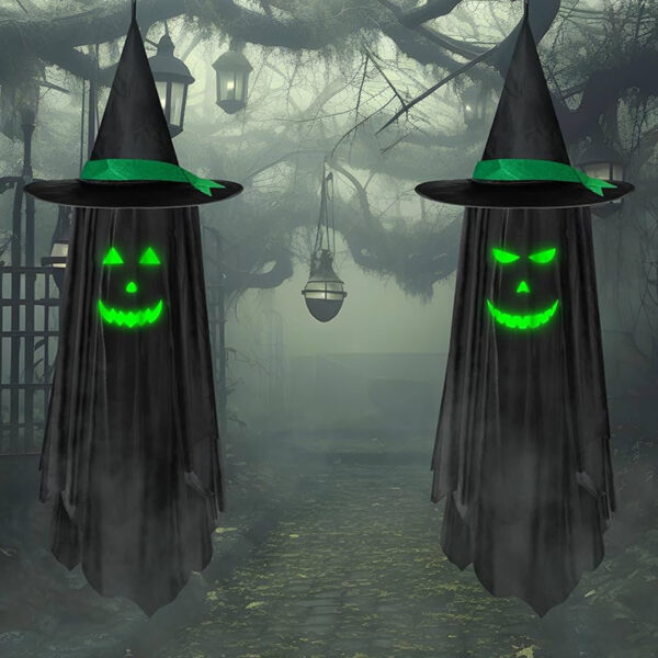 Halloween Ghost Festival Party Luminous Wizard Hat Pendant Outdoor Yard Halloween Ghost Festival Party Luminous Wizard Hat Pendant Outdoor Yard