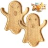 Halloween Ghost Wood Pan Plates Fruit Dishes Decorative Tray Funny
