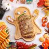Halloween Ghost Wood Pan Plates Fruit Dishes Decorative Tray Funny