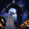 Halloween Glowing Ghost Skull Tombstone Horror Atmosphere Ornaments