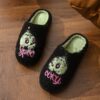 Halloween Green Skull Interior Home Slippers Halloween Green Skull Interior Home Slippers