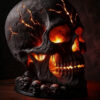 Halloween Lava Stone Skull Lamp Desk with Spooky LED Light for Party Halloween Lava Stone Skull Lamp Desk with Spooky LED Light for Party