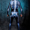 Halloween Long Sleeve Tights See-through Skeleton 3D Printed One-piece