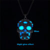 Halloween Luminous Skull Necklace with Day of the Dead Lotus Pattern Halloween Luminous Skull Necklace with Day of the Dead Lotus Pattern