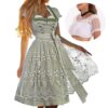 Halloween Munich Beer Long Short-sleeved Printed Lace-up Dress