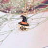 Halloween Oil Drop Pumpkin Cat Necklace Creative Clavicle Chain Pendant