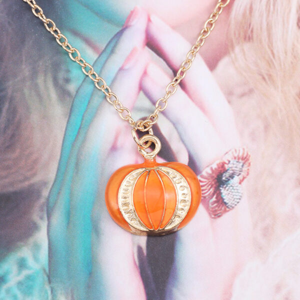 Halloween Oil Drop Pumpkin Cat Necklace Creative Clavicle Chain Pendant