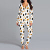 Halloween Printed Jumpsuit Long Sleeve Home Pajamas Casual Trousers Halloween Printed Jumpsuit Long Sleeve Home Pajamas Casual Trousers