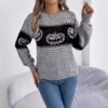 Halloween Pumpkin Pullover Sweater Fashion Long Sleeve Knitted Tops