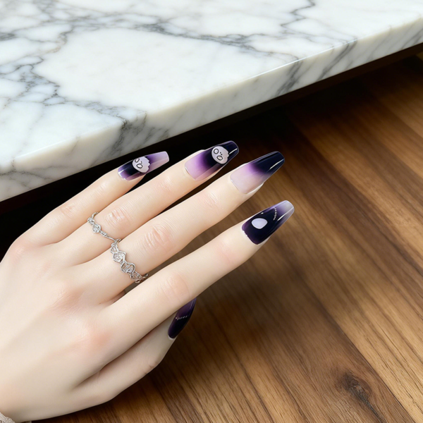 Halloween Skull Cat-eye Press-on Nails Halloween Skull Cat-eye Press-on Nails