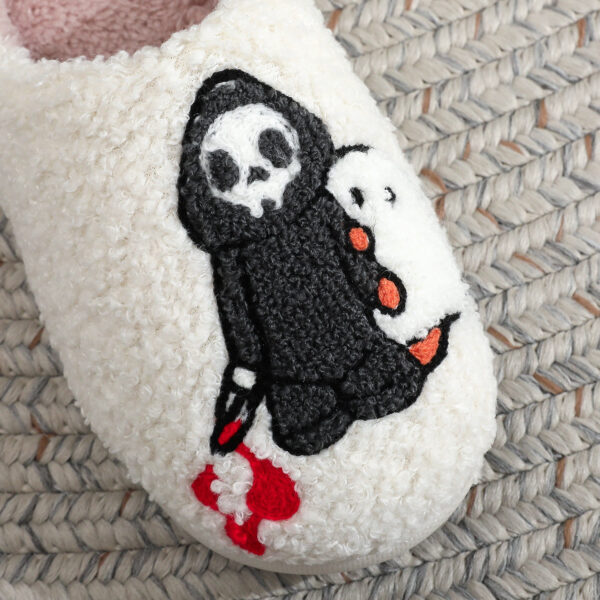 Halloween Skull Ghost Embroidery Cotton Slippers Halloween Skull Ghost Embroidery Cotton Slippers