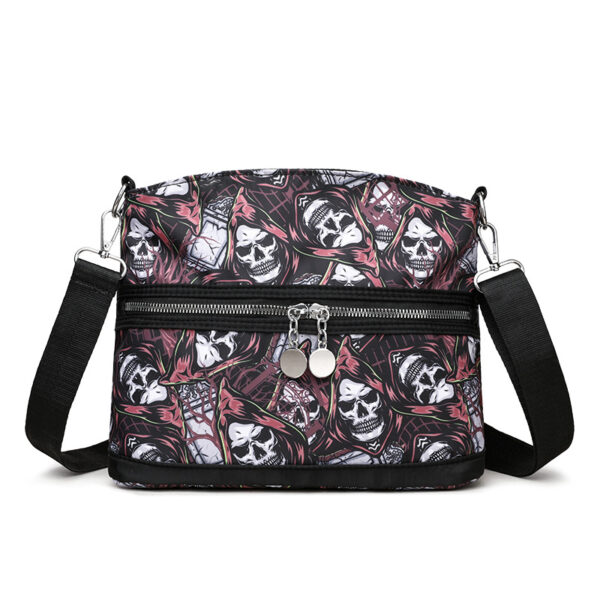 Halloween Skull Print Shoulder Bags Women's Waterproof Large Capacity